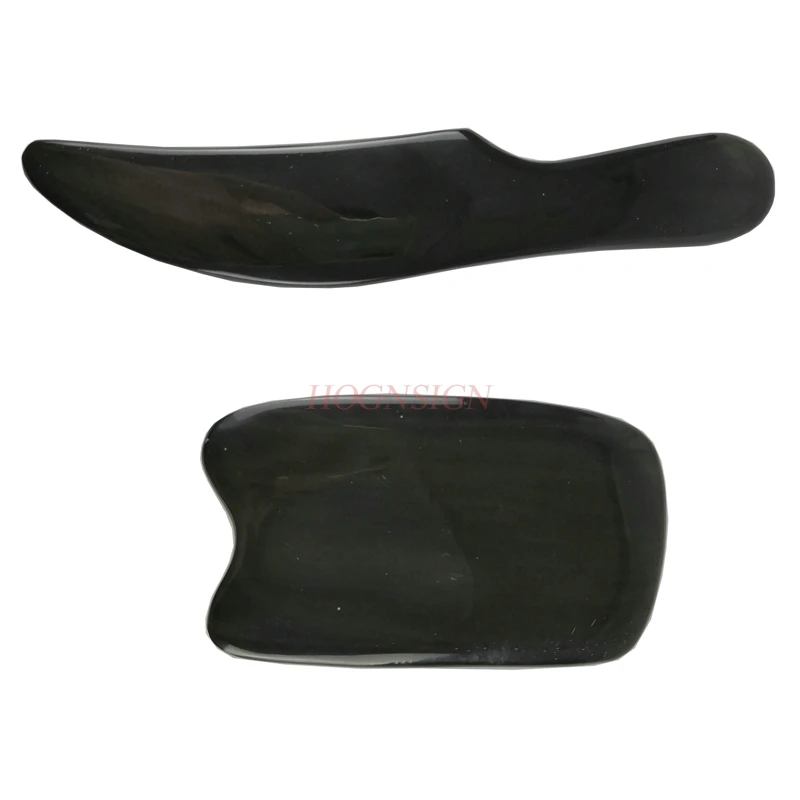 2PCS עיסוי טבעי שחור באפלו הורן Gua Sha לוח Guasha טיפול מגרד גירוד להב צלחת חזרה עיסוי רפואה הסינית