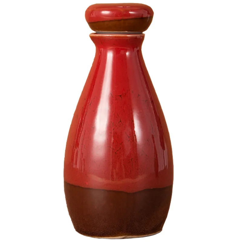 Sake Distribution Wine Pot Jingdezhen Wine Jar Ceramic Small Wine Bottle Empty Bottle Creative Antique Household Wine Utensils