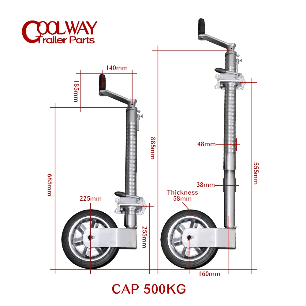 Heavy Duty 48MM Ribbed Trailer Jockey Wheel Camper Jack Stand Support Legs Corner Steady Clamp Caravan Parts RV  Accessories