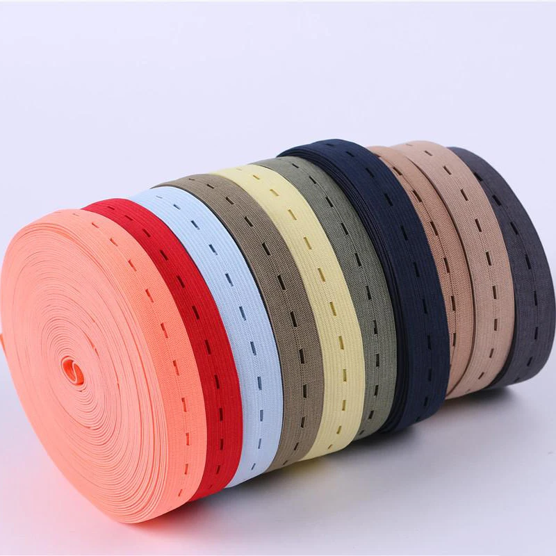 2M/lot 20MM White/black Flat Buttonhole Elastic Bands sewing accessories wedding Garment elastic tape for DIY maternity underwea