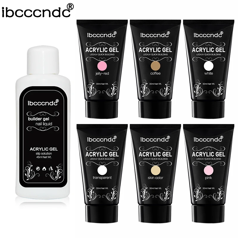 IBCCCNDC 폴리 네일 젤 핑거 익스텐션, 클리어 퀵 빌딩 네일 아트 팁, UV 위장 확장, 30ml