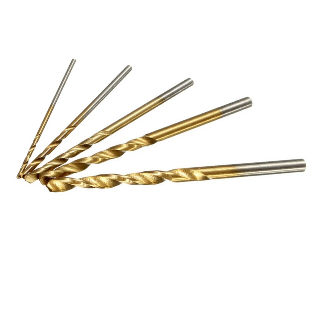 Juego de brocas de acero de alta velocidad HSS, herramientas eléctricas de alta calidad, recubiertas de titanio, 1-3mm, 50 unidades