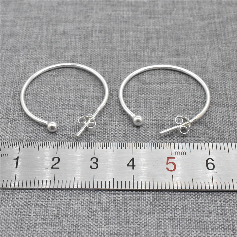 925 Sterling Silver Earring Wire Posts Ball End Earring Hooks w/ Backs