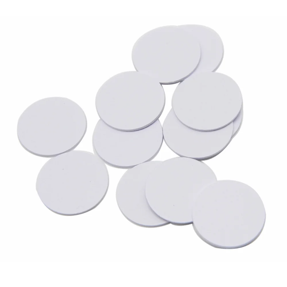 (100PCS/LOT) DELLON 25mm RFID Round Shape Sticker Adhesive Card Programmable 125khz T5577 Rewritable Smart Tags