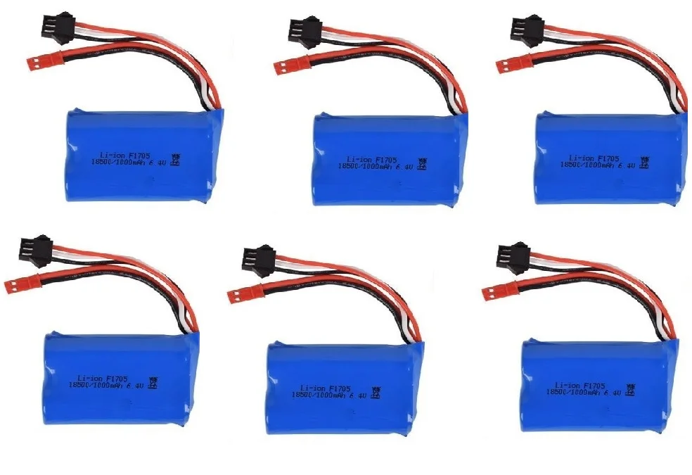 1-6pcs wltoys A303 A313 A323 A333 1/12 R/C truck 6.4v 1000mAh Li-ion battery/USB charger 6.4 v 1000 mah