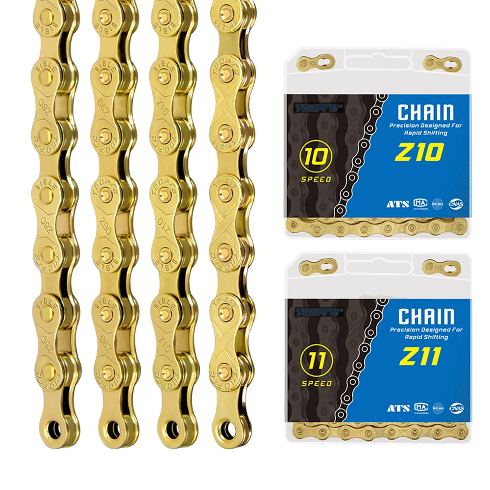 

8/9/10/11 Speed Bicycle Chain Mountain Road Bike Chain Gold Plating Shifting 116 Links 24/27/30 Cycling Parts Accessories