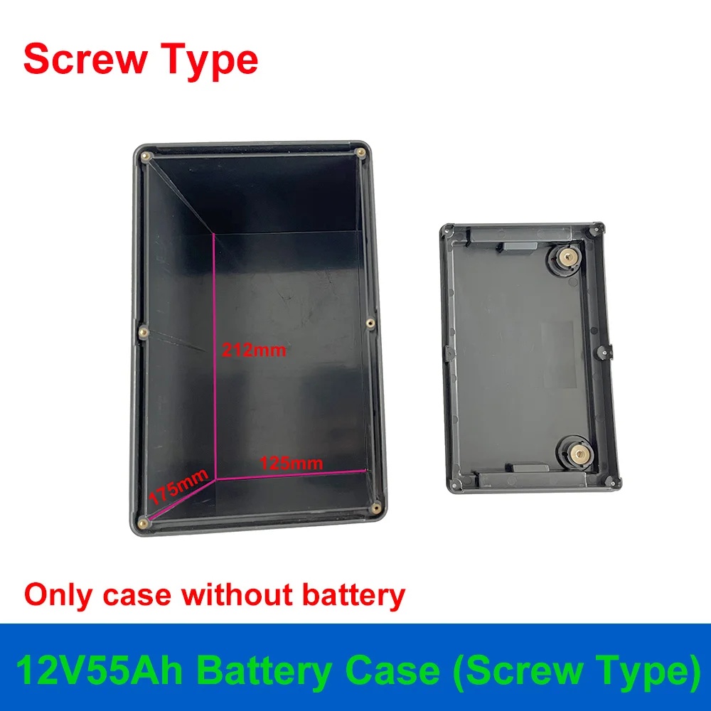 12V 55Ah Batteriegehäuse Schraubentyp 4S 50A BMS mit Balance für LiFePO4-Batterie Sonnensystem Energiespeicher 12V55Ah Leere Box 4S50A