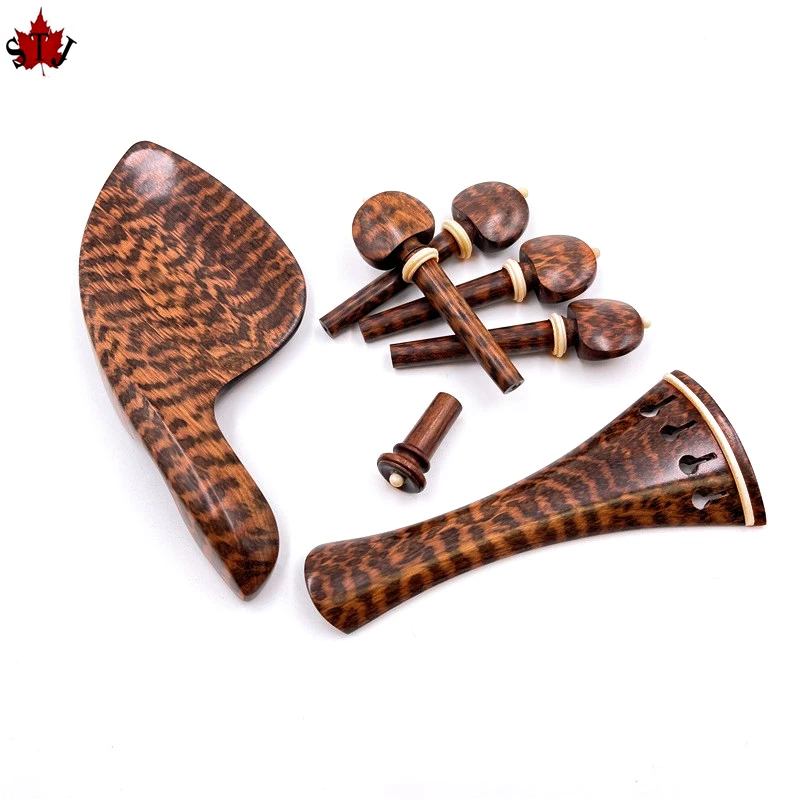 

1set High quality viola snakewood letterwood accessories parts fittings,Tailpiece+Tuning pegs+Endpins+Chin rest/Chin Holder