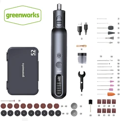 Greenworks 8V mini Grinder 52pcs 80W Engraving Grinding Cordless Variable Speed Power Tools USB Charger