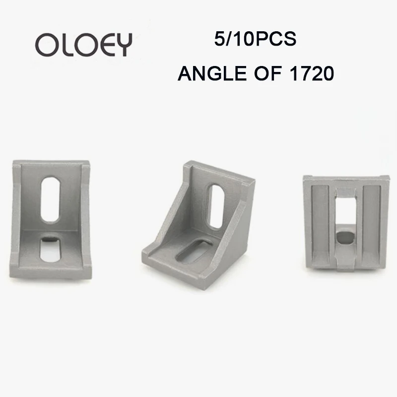 

5/10PCS Excellent 1720 Series Silver Slot Corner Angle L Brackets Connector Fasten Connector High quality