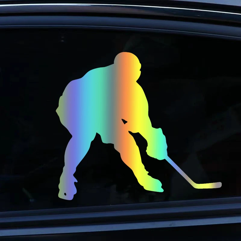 S61189# Hockey Player Die-Cut Vinyl Decal Car Sticker Waterproof Auto Decors on Car Body Bumper Rear Window Laptop Choose Size