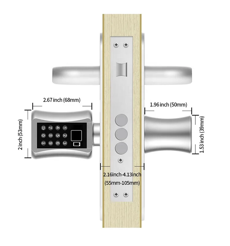 Bluetooth Cylinder TUYA app password fingeprint Biometric Electronic Smart Door Lock Digital Keypad Code Keyless Lock Airbnb