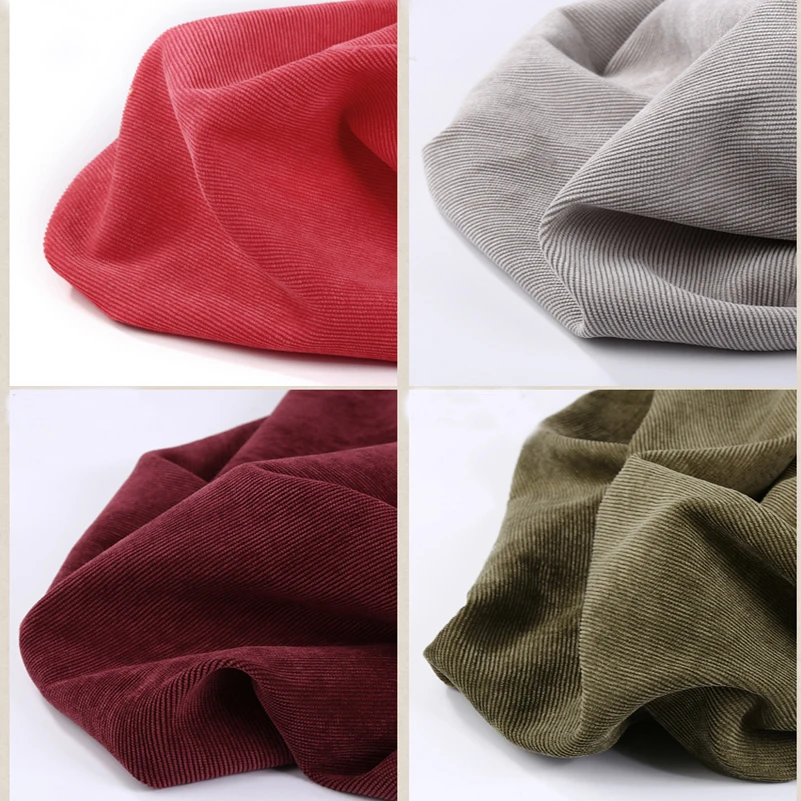 16 High Quality All Polyester Sand Washed Corduroy Fabric Non-Stretch For Sewing Suit Jacket Fabrics By Half Meter