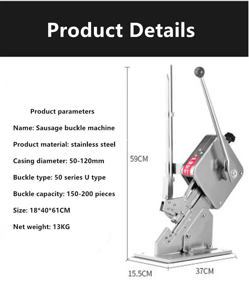 Professional U-Shape Sausage Button Ham Sealing Manual Sausage Casing Clipper Clipping Machine