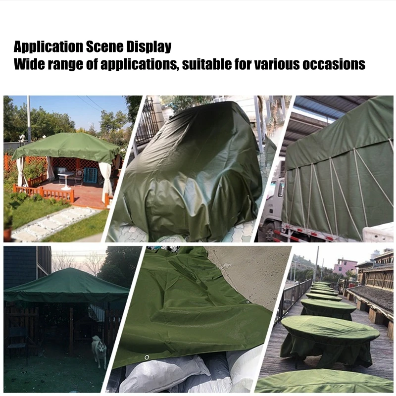 Thickness 0.8mm Canvas Tarpaulin Rainproof Cloth Outdoor Windbreak Sunscreen Garden Plant Car Cover Rainproof Sail PVC Coated