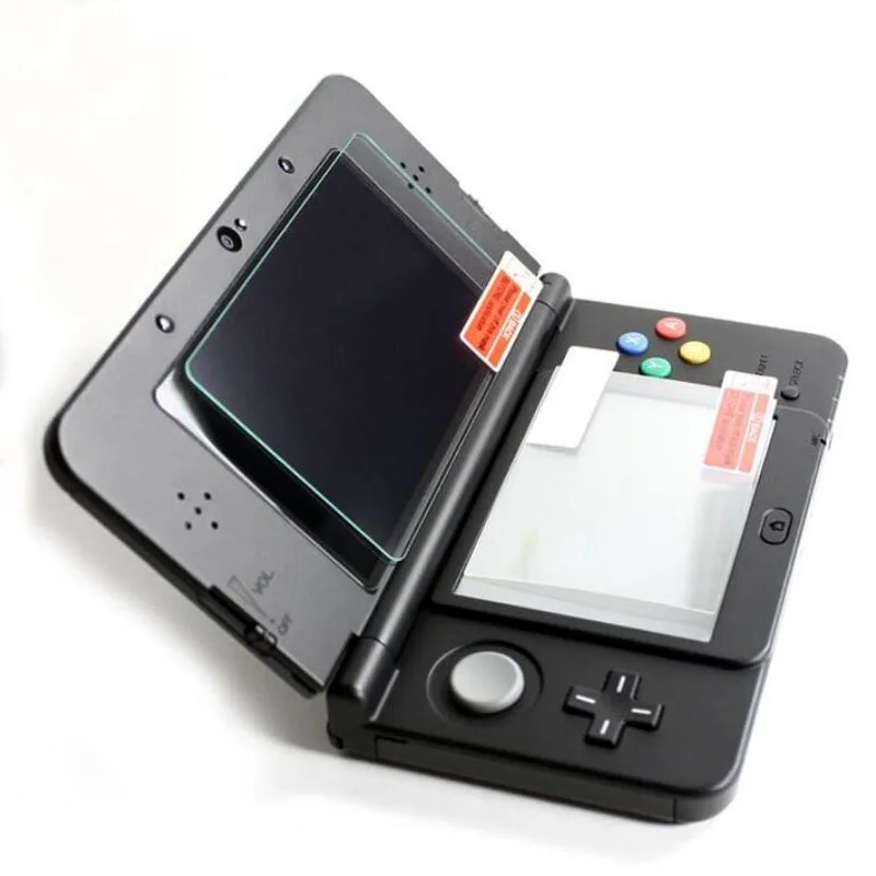 Protetor de tela lcd de vidro temperado superior + inferior pet limpar capa completa protetor de película protetora para nintendo pequeno novo console 3ds