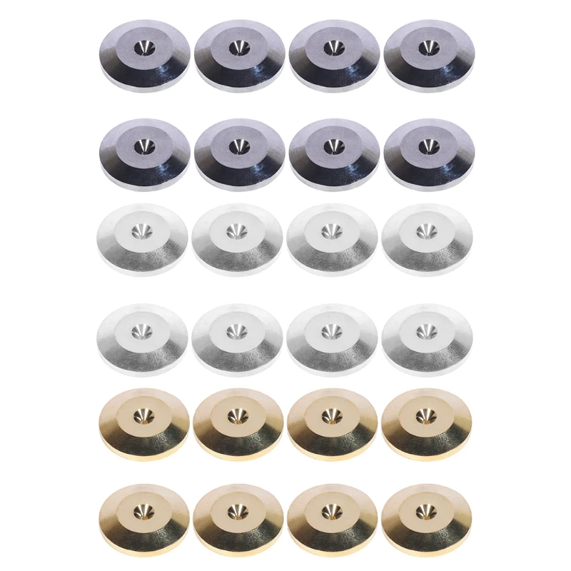 25x5mm Universal Aluminum Alloy Speaker Spikes Pads Speaker Shock Base Pad Isolation Stand Feet Cone Base Mats Floor Disc 8 Pcs