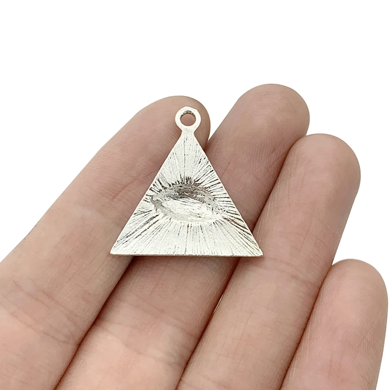 10 x Antique Silver Color All Seeing Eye Of Providence Pagan Symbol Charms Pendants Beads for DIY Jewelry Making Accessories