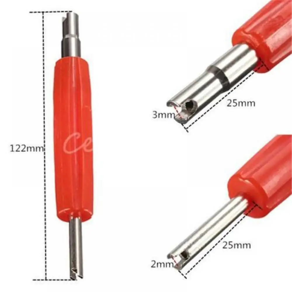 Tire Valve Core Removal Tool 2 Ways Stem Core Remover Key Tool A/c And Tire Repair Tool Valve Core Screwdriver For Car Truck