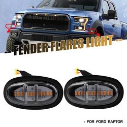 4PCS LED Grille Lights and Side Marker Lamps Decorative Lights For Ford F-150 Raptor 2017 2018 2019 Lamp ABS Plastic