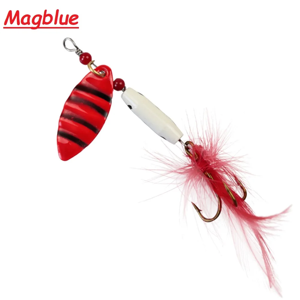 1pcs/lot Rotating Spinner Metal Fishing Lure Wobblers Spoon Hard Bait Treble Hooks Bass Pesca Trout Jigging Lure Fishing Tackle