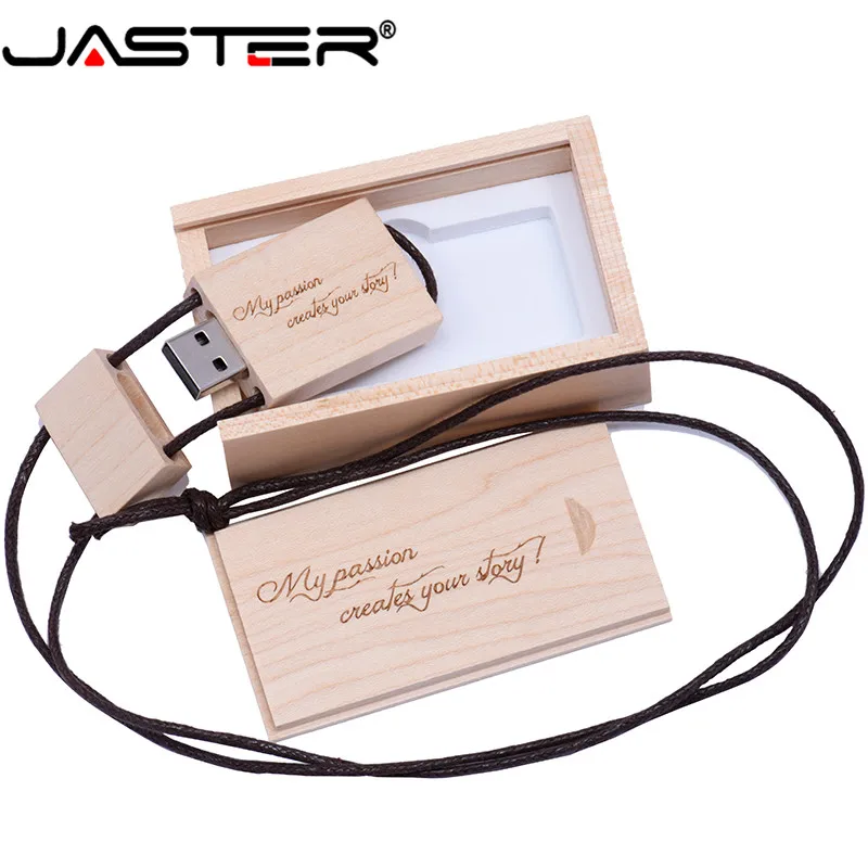 JASTER (무료 사용자 정의 로고) 뜨거운 판매 사각형 로프 나무 USB + 상자 USB 2.0 pendrive 4GB 8GB 16GB 32GB 64GB USB 플래시 드라이브, 컴퓨터 사무용품, 악세서리, 선물하기 좋은, 커스텀