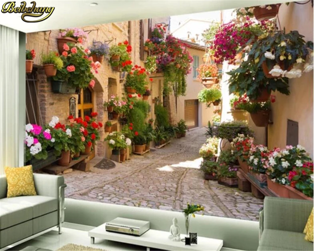 

beibehang Custom 3d wallpaper mural European garden alley sofa background wall TV background wall painting papel de parede