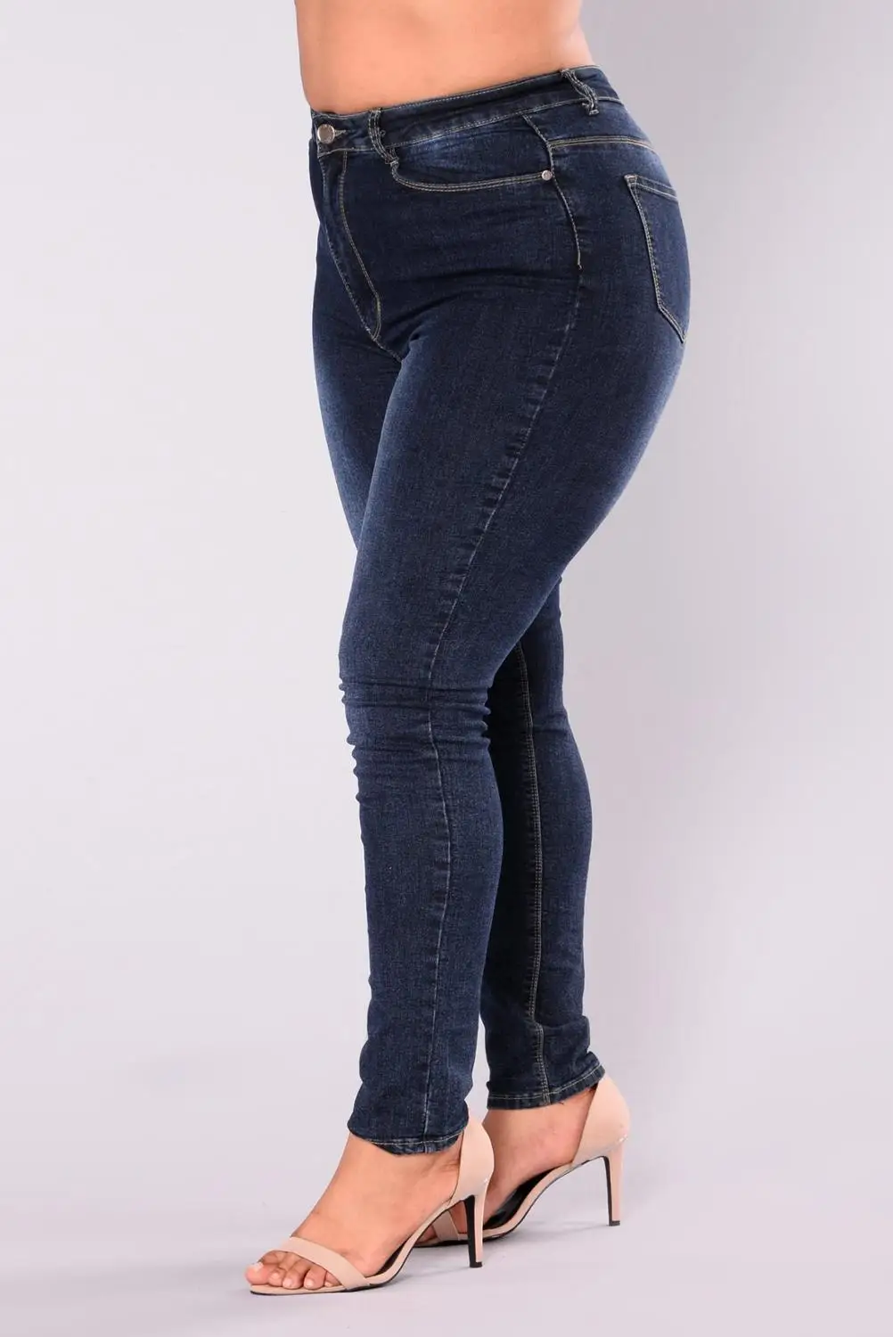 Pantalones vaqueros de cintura alta para mujer, Jeans ajustados de pies pequeños de alta elasticidad, ropa de talla grande de alta calidad, gran