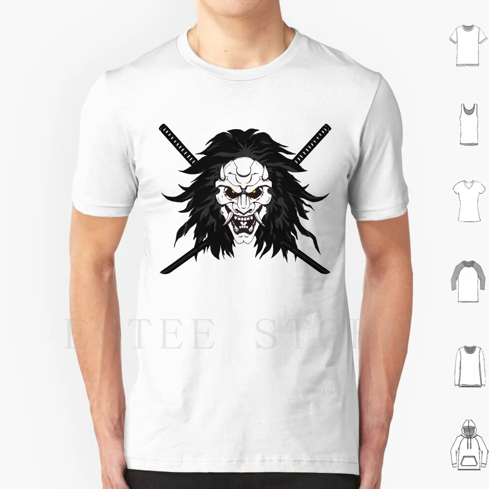 Oni Mask T Shirt DIY Big Size 100% Cotton Demon Japanese Art Sword Katanna Anime Oni Nioh