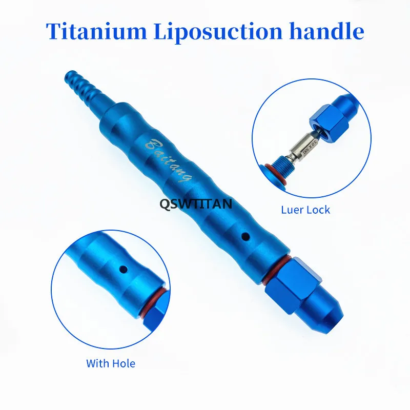 Liposuction Cannulas 6pcs/Set Titanium Liposuction Handle Needle Cannulas Luer Lock