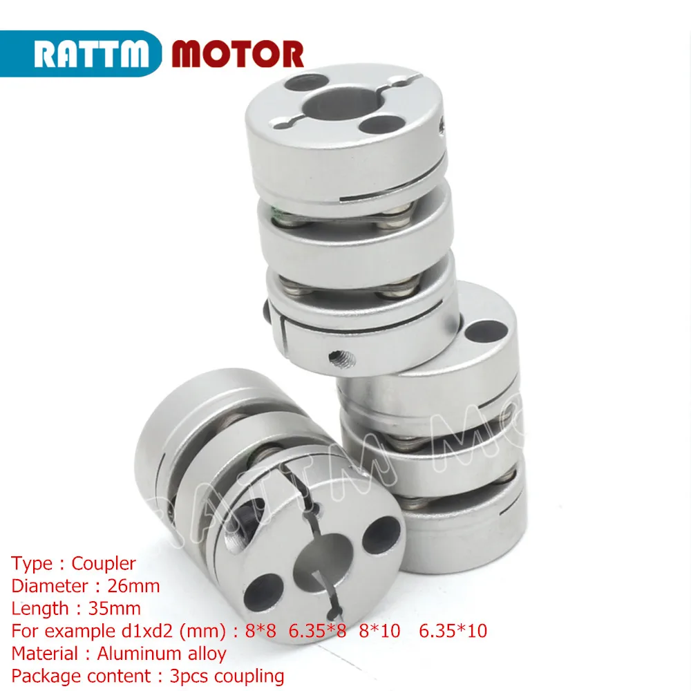 Double Diaphragm Shaft Coupling Disc Electric Coupler D26mm L35mm 8*8  6.35*8  8*10   6.35*10mm