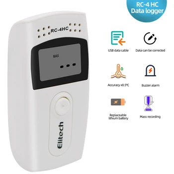 RC-4HC Digital USB Temperature and Humidity Data Logger Thermometer Sensor Thermometer for Refrigeration Cold Chain Transportation Laboratories