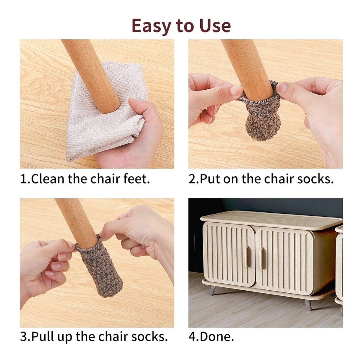 32Pcs Knitted Table Chair Leg Cover Caps Double Layer Non-Slip Mute Table Floor Protector Furniture Feet Covers