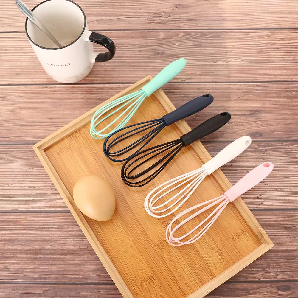 1Pc Multifunctional Rotary Manual Egg Beater Mixer Mini Plastic Kitchen Egg Whisk Bake Tool Egg Agitator Silicone Eco-Friendly