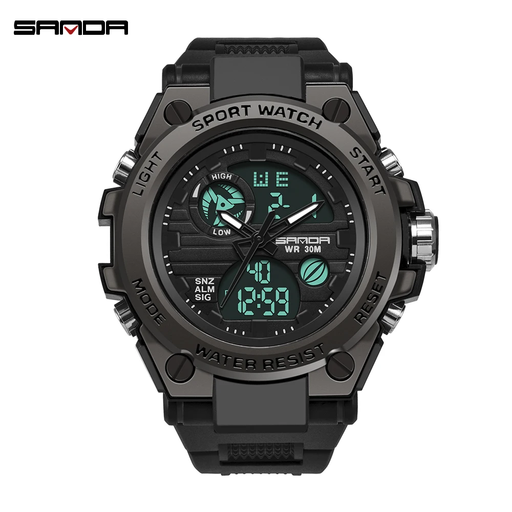 SANDA G Style Men Digital Watch Date Military Sports Watches Waterproof Electronic Wristwatch Mens Clock Orologio Da Uomo 739