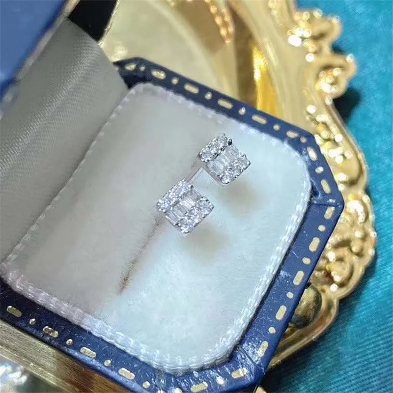 Romantic Lovers Lab diamond cz Earring 925 Sterling Silver Engagement Wedding Earrings for women Bridal Party Jewelry image 5