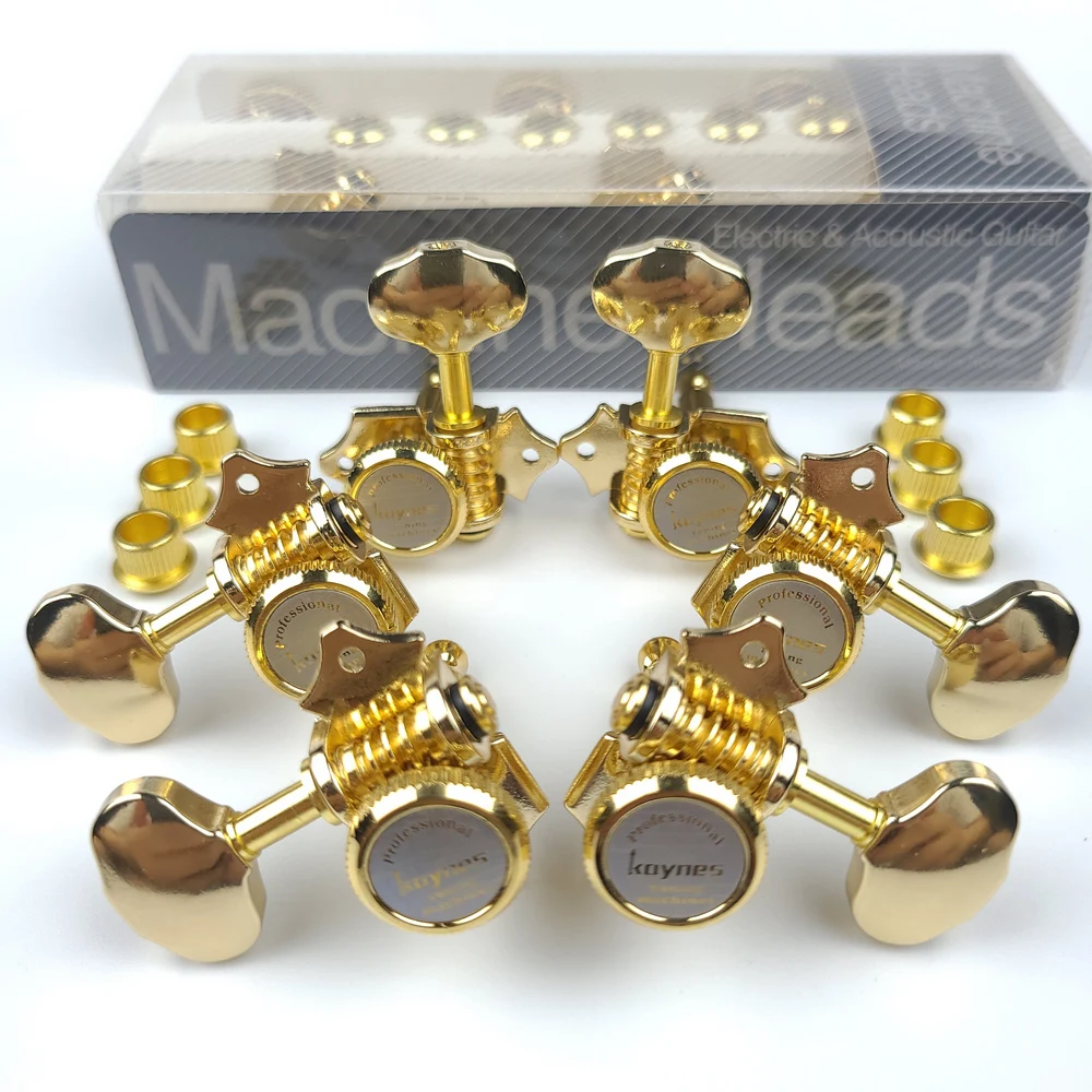 NEW Vintage 1:16 Open Gear Locking Tuning Pegs Gear Butterbean Guitar Machine Heads Tuners Gold