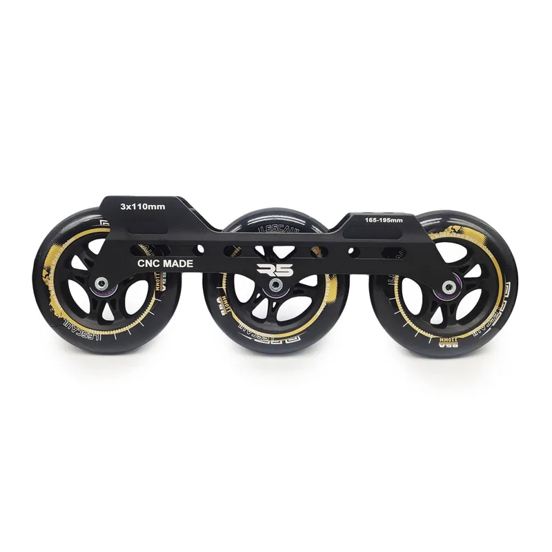 Inline Speed Skating Frame Base for Slalom Boot, 3X110mm Wheel with 165mm to 195mm Mounting Distance, CNC Alloy Good Quality