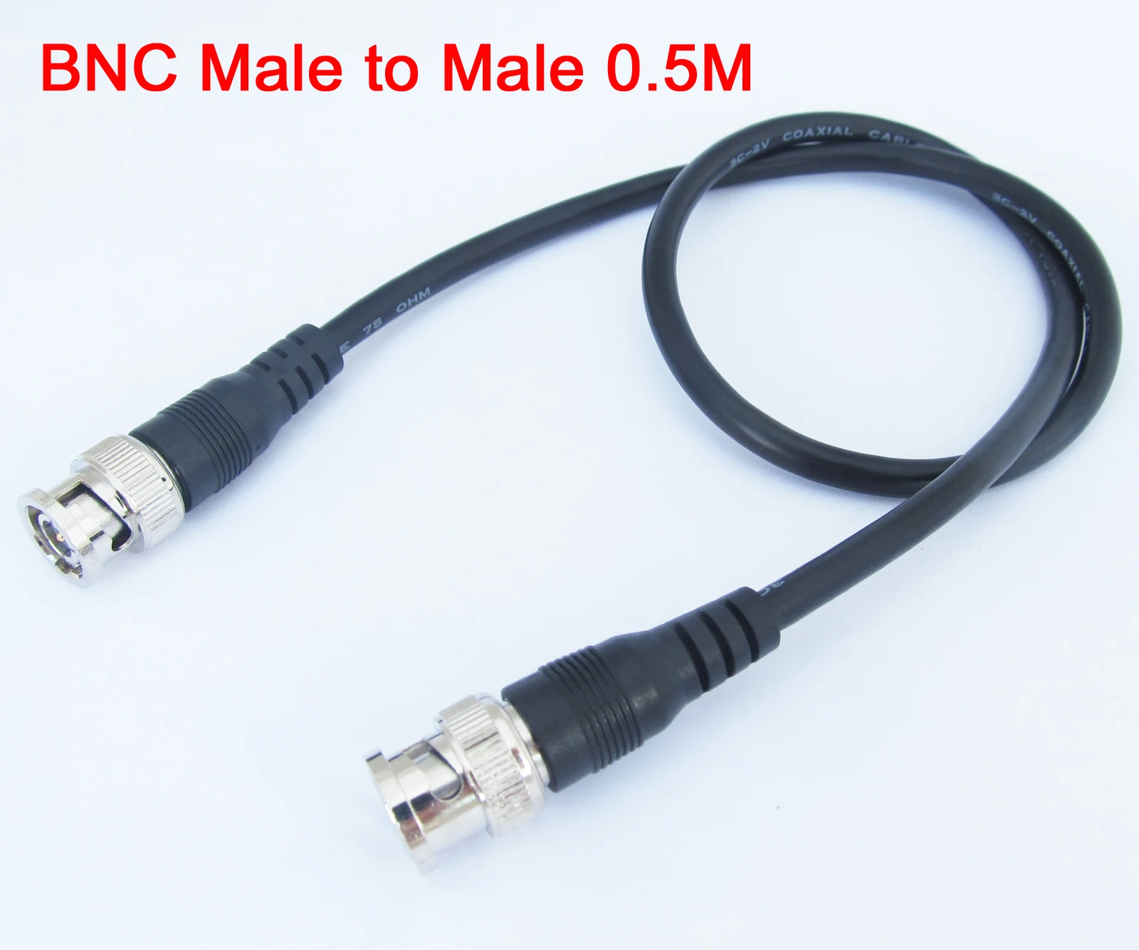 1pc 75 OHM Coaxial Cable BNC male Plug to BNC male 50CM