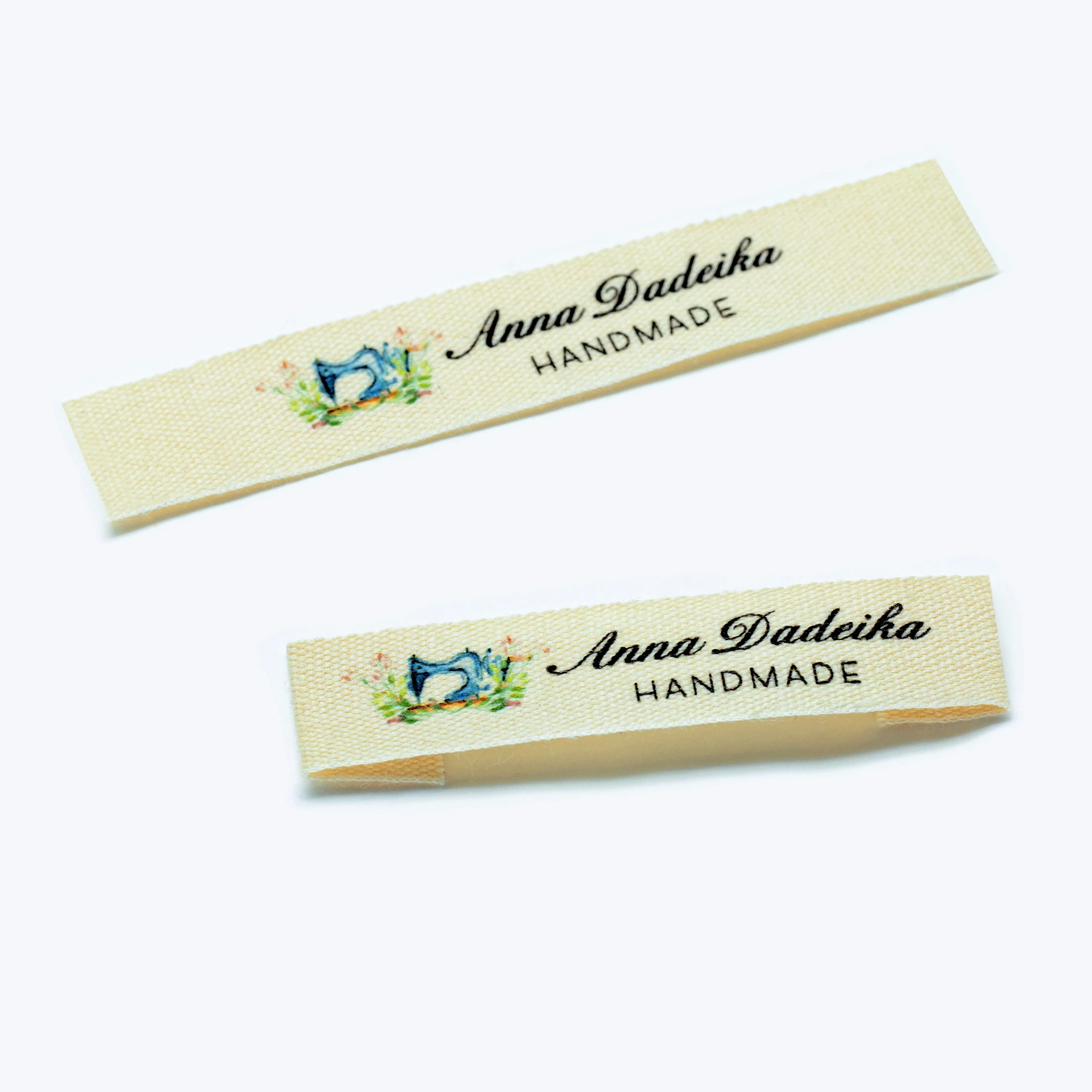 Custom Clothing Labels - Personalized Brand , Organic Cotton Ribbon Labels , Logo or Text,  Sewing Labels (FR015)