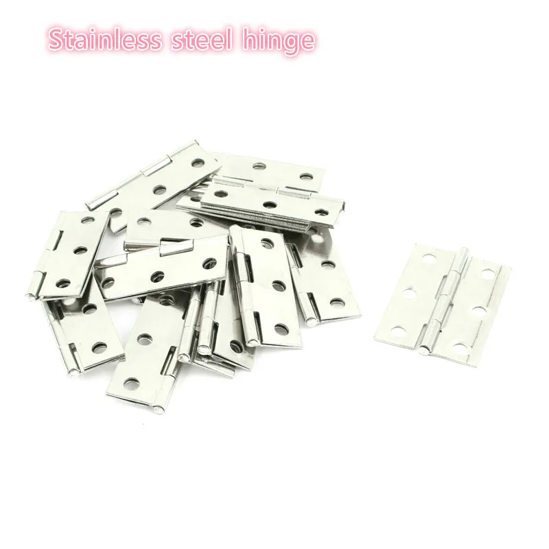 20 Pcs Door Connector Accessories Furniture Home 6 Mounting Holes Stainless Steel Hinges Window Cabinet Jewelry Box