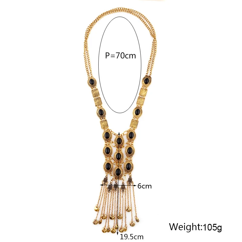 Bohemian Maxi 70cm Long Necklace Pendant For Women Collier Jewelry Colar Vintage Multilayer Tassel Collar Boho Necklace Bijoux