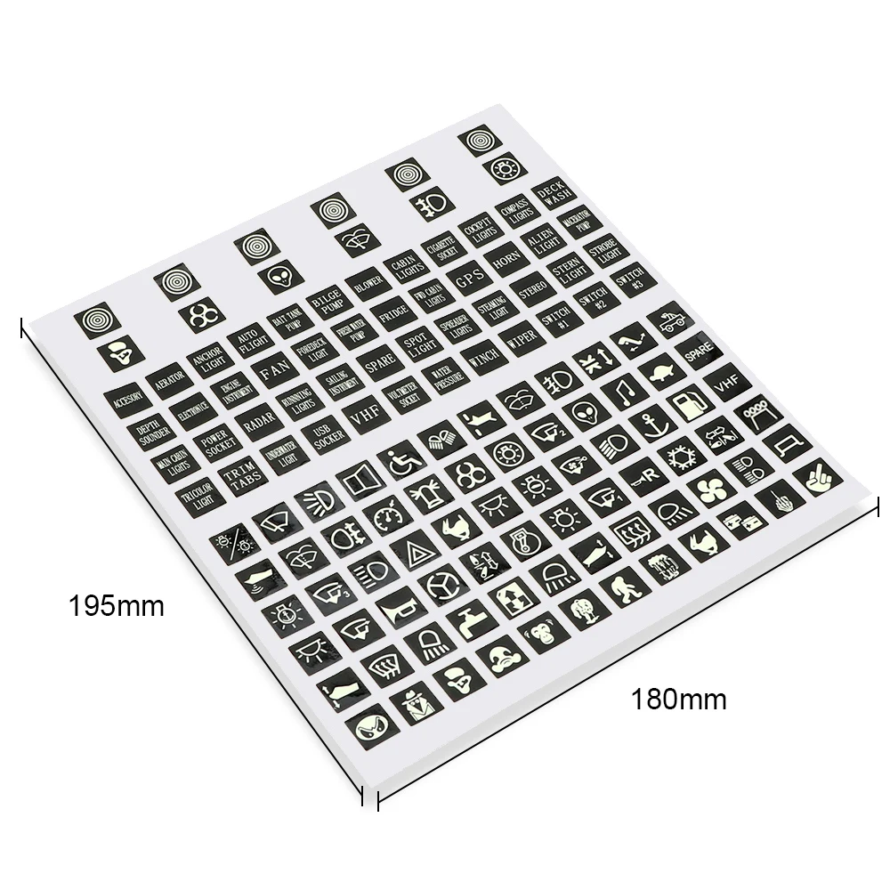 Leucht Auto Aufkleber Instrument Panel Tasten Aufkleber PVC Lkw Dekoration Rocker Schalter Label Schaltung Aufkleber