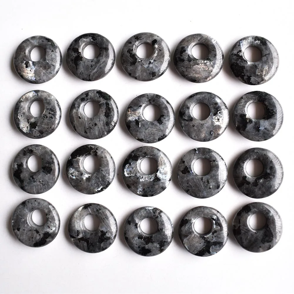 Modische, hochwertige, sortierte Naturstein-Gogo-Donut-Anhänger, Perlen 18mm für Schmuckherstellung, Großhandel 20 Stück/Los, kostenlos. – Detail 15