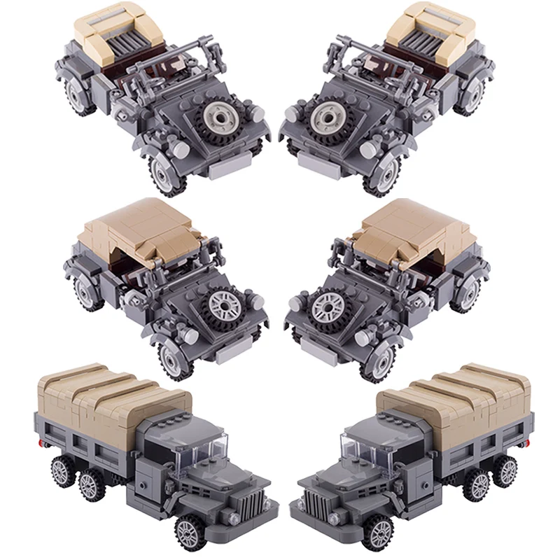 

WW2 Building Blocks Car Military German VW Off-road Vehicle USA Army Truck Compatible Solider Figures Educational Toys Gifts