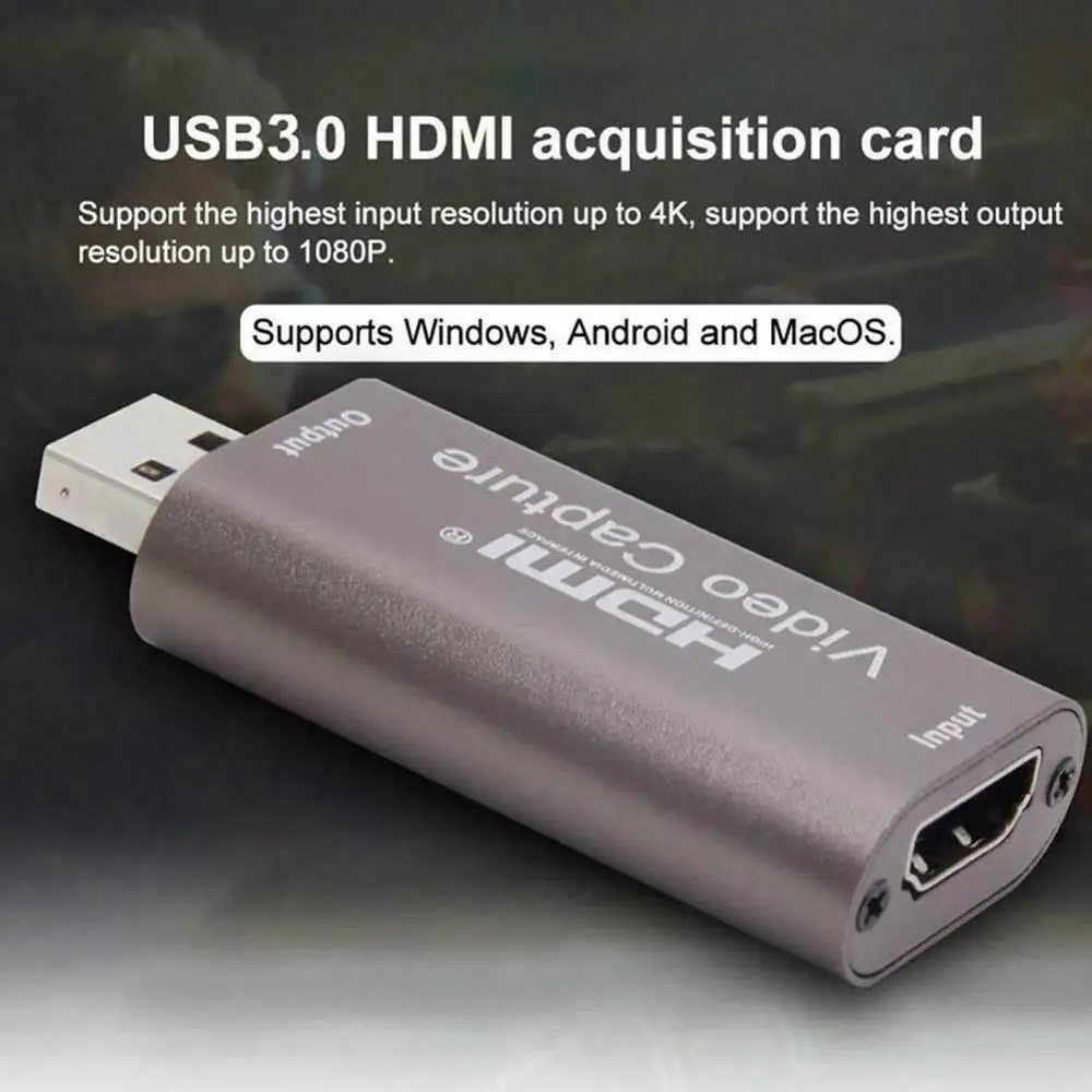 

HDMI-compatible to USB 3.0 Audio Video Capture Card Game Recording Box & Live Streaming