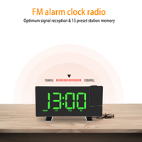 FM Radio Clock With Projection LED Digital Clock Smart Alarm Clock Watch Table Electronic Desk Clock Wake Up Time Snooze 2Alarm