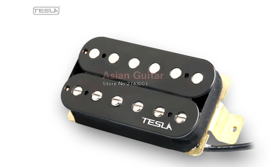 Tesla PLASMA-3 Humbucker Alnico Pickups, Black Color Dual Coil Wax Potted Guitar Pickup, Neck or Bridge Position Pickup