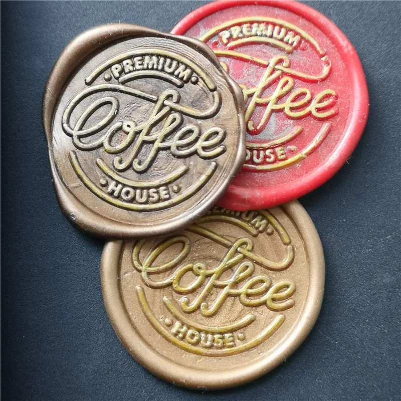 premium Coffee house Seal Greeting Card Sealing Seal Brass Irregular Seal Christmas Card Invitation Decorative Sealing Wax Stamp view 2
