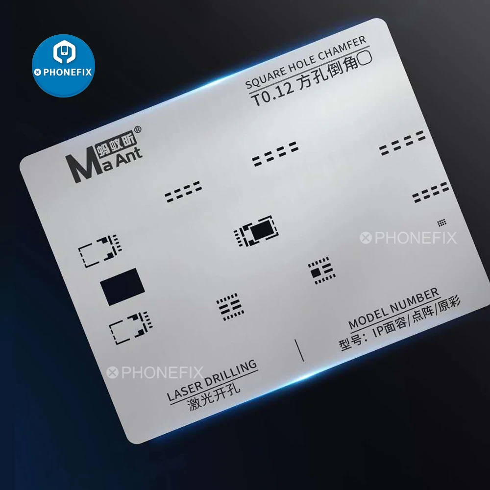 Plantilla de Reballing Maant BGA para Iphone X-11 Pro Max, matriz de puntos, identificación facial, reparación, perforación láser, plantación de estaño, malla de acero